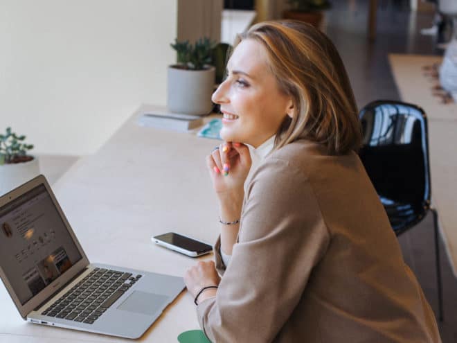 Woman working at a desk